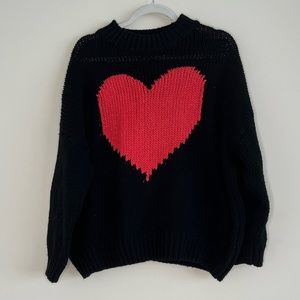 EUC Heart mock neck knit sweater